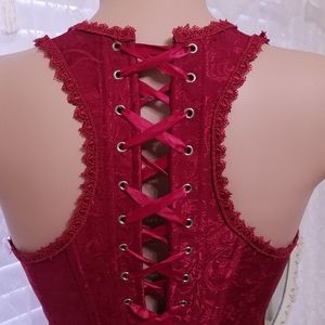 ICollection Brocade Racerback bustier corset with g-string